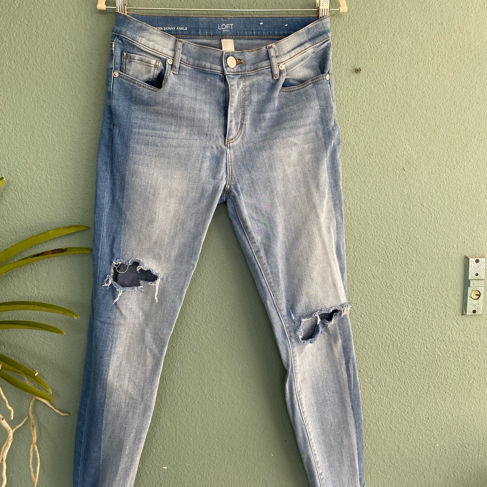 Loft high waisted straight jeans